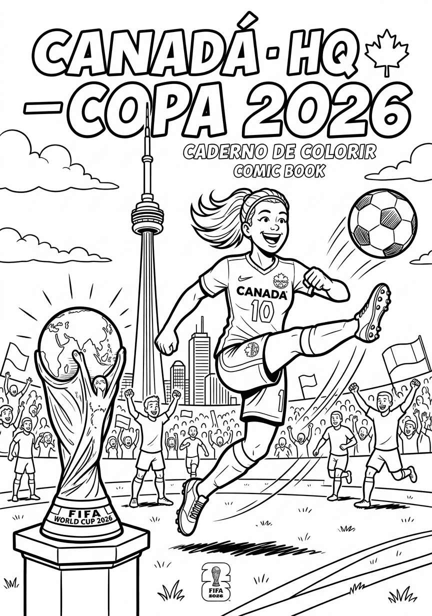 Capa do livro de colorir Canadá · HQ — Copa 2026