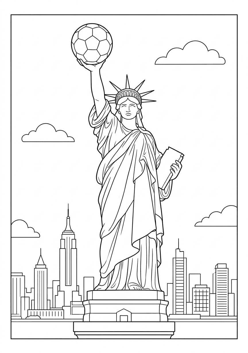 Página 2 do livro Estados Unidos · Detalhado Leve — Copa 2026