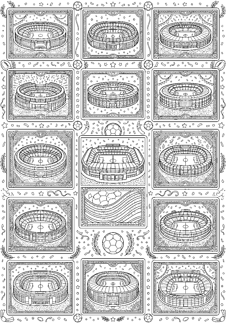 Página 2 do livro Álbum de Colorir: Copa do Mundo 2026