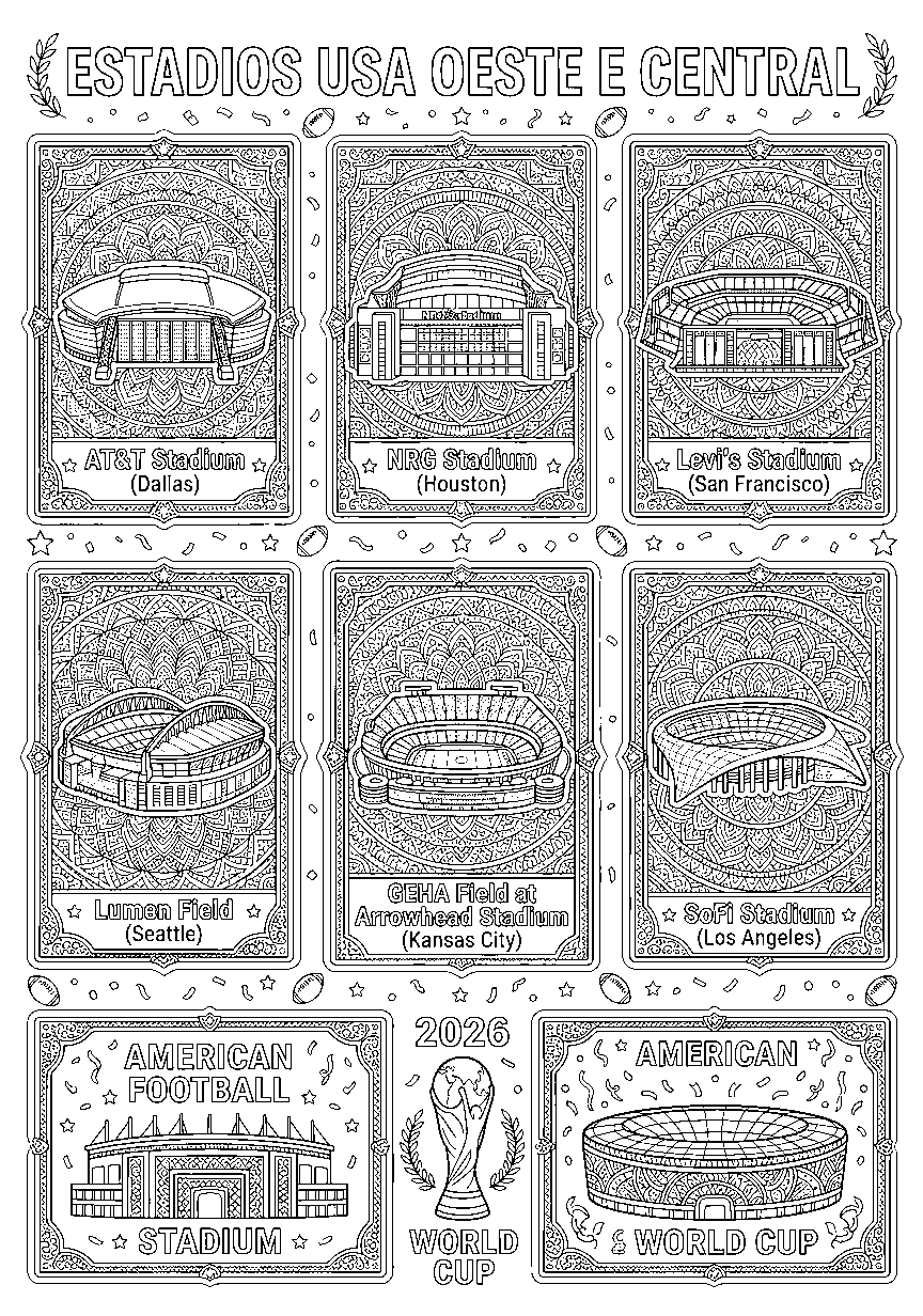 Página 3 do livro Álbum de Colorir: Copa do Mundo 2026